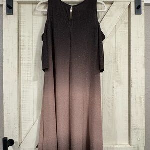 VENUS Shimmering Dark to Light Brown Ombré Mid-Sleeve Dress